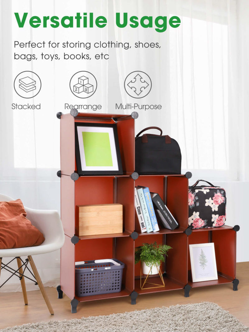 Cube Storage  Organizer cube cabinet 6-Cube Closet Storage Shelves  DIY Closet Cabinet Bookshelf Plastic Square Organizer