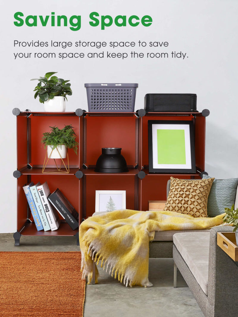 Cube Storage  Organizer cube cabinet 6-Cube Closet Storage Shelves  DIY Closet Cabinet Bookshelf Plastic Square Organizer