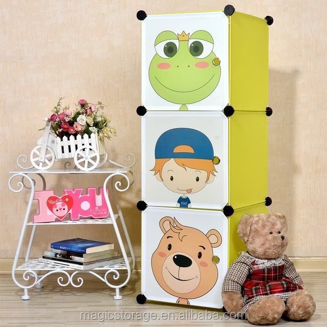 3 cubes cartoon kids toy storage organizer