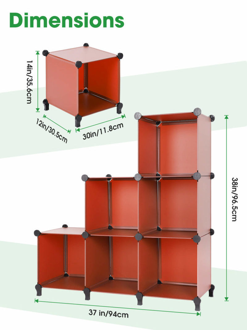 Cube Storage  Organizer cube cabinet 6-Cube Closet Storage Shelves  DIY Closet Cabinet Bookshelf Plastic Square Organizer