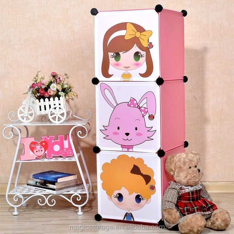 3 cubes cartoon kids toy storage organizer