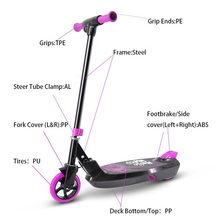 CE prove 12v lithium battery operated 2 two wheels kids mini foldable mobility scuter electric kick e scooter for big kids