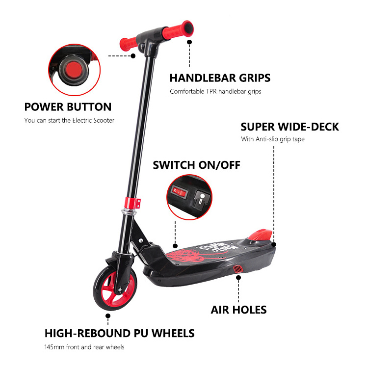 CE prove 12v lithium battery operated 2 two wheels kids mini foldable mobility scuter electric kick e scooter for big kids