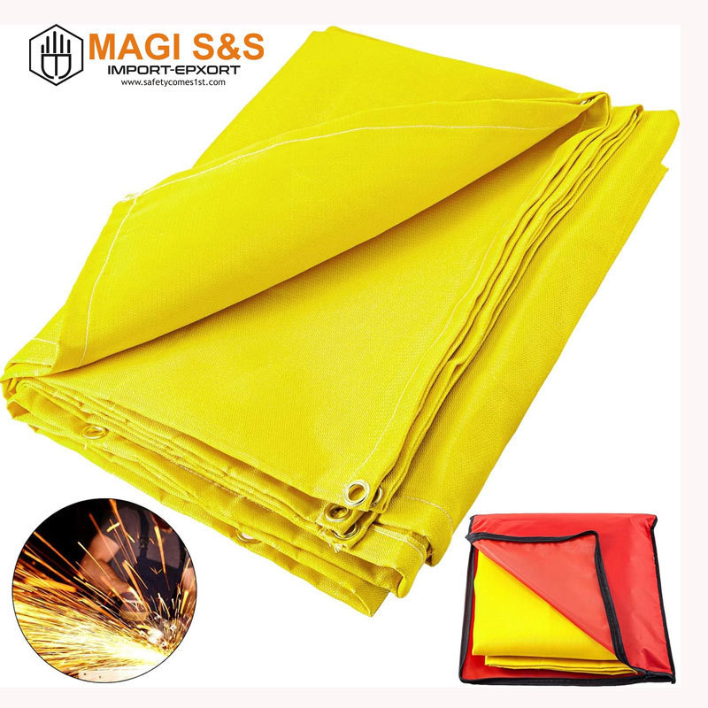 8 x 10 Ft Welding Blanket Gold Fiberglass Blanket Portable Fiberglass Fire Retardant Blanket Welding Mat Welding