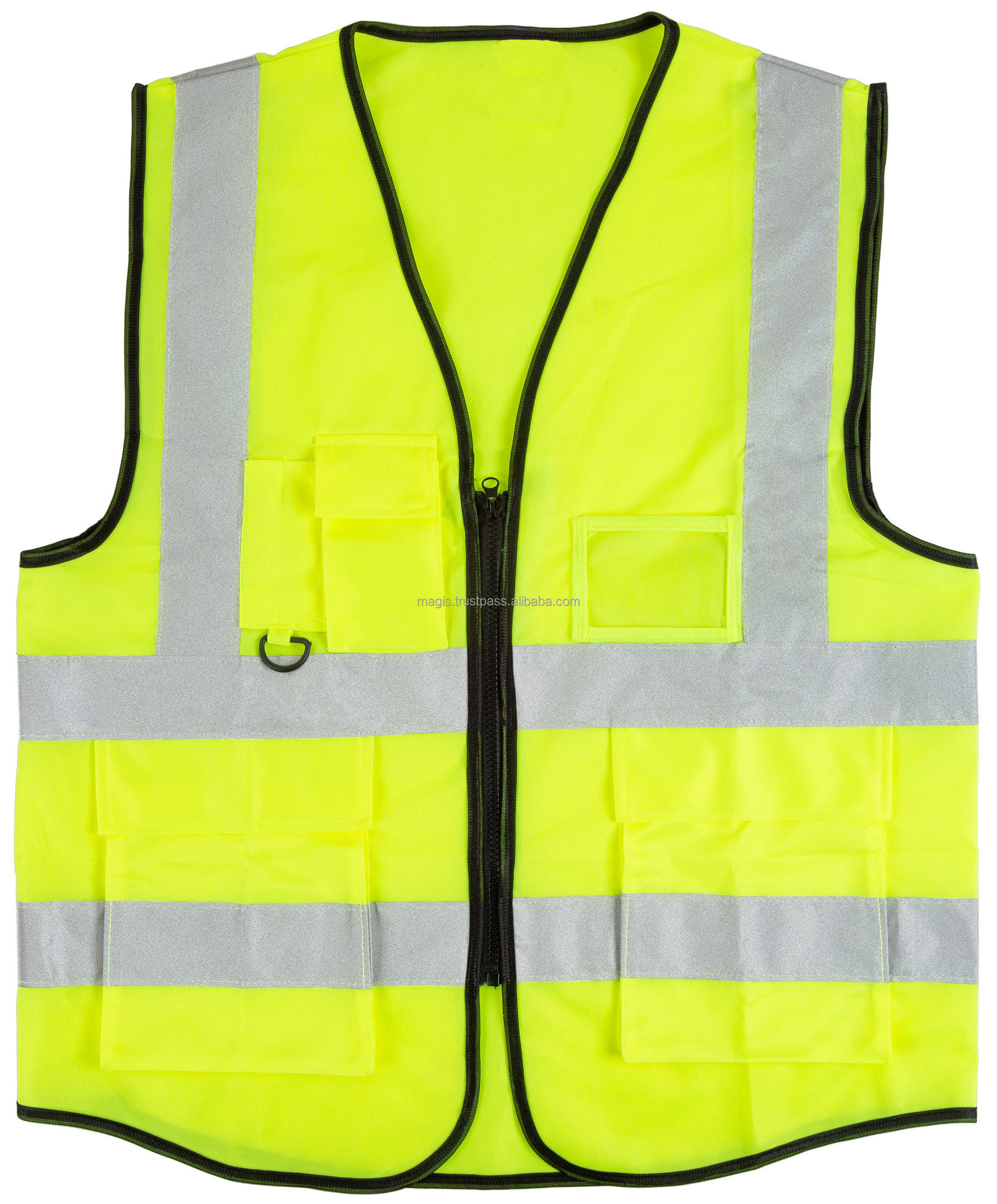 EXECUTIVE HI VIS VIZ VEST HIGH VISIBILITY WORK WAISTCOAT REFLECTIVE SAFETY TOP Custom Printed Logo