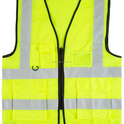 EXECUTIVE HI VIS VIZ VEST HIGH VISIBILITY WORK WAISTCOAT REFLECTIVE SAFETY TOP Custom Printed Logo