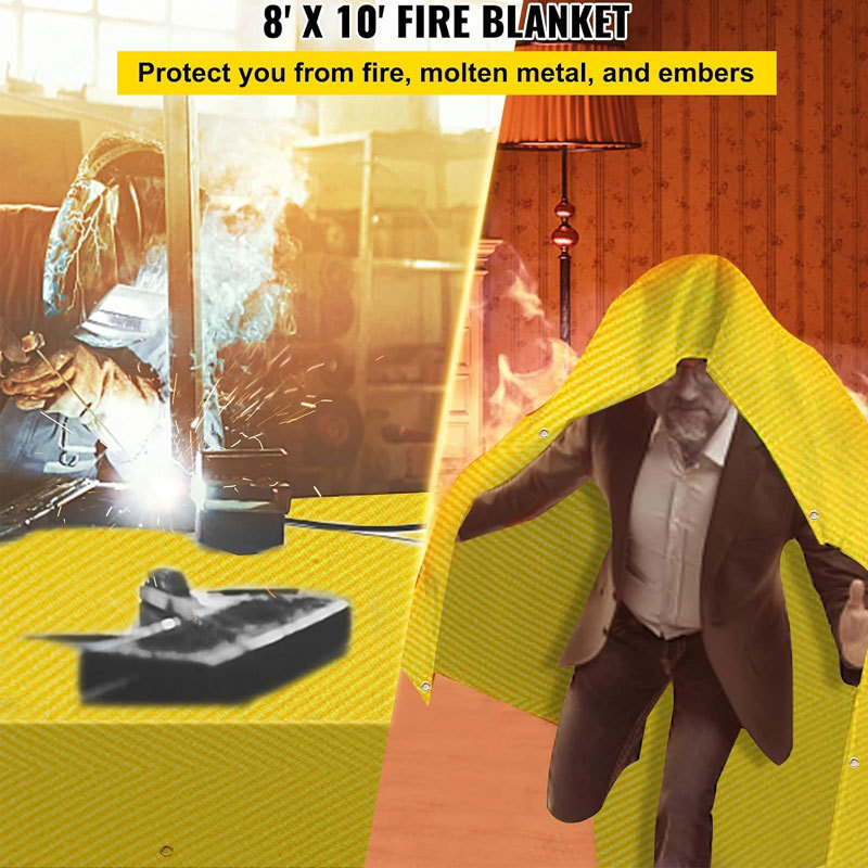 8 x 10 Ft Welding Blanket Gold Fiberglass Blanket Portable Fiberglass Fire Retardant Blanket Welding Mat Welding