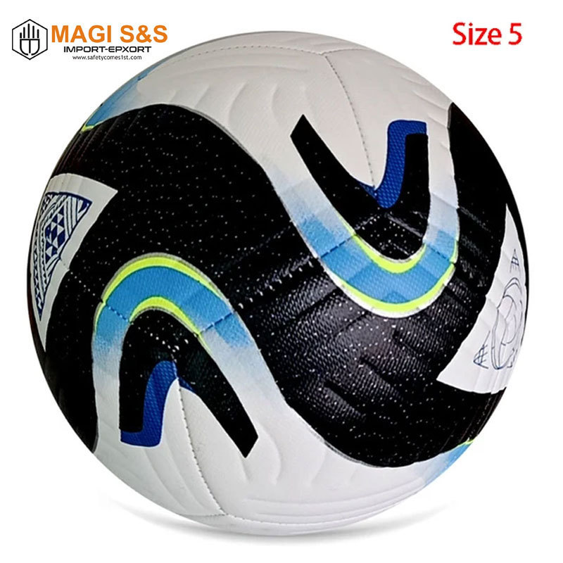 High Quality Black Soccer Balls Official Size 5 Soft PU Goal Team Match Ball Outdoor Footballs Soccer