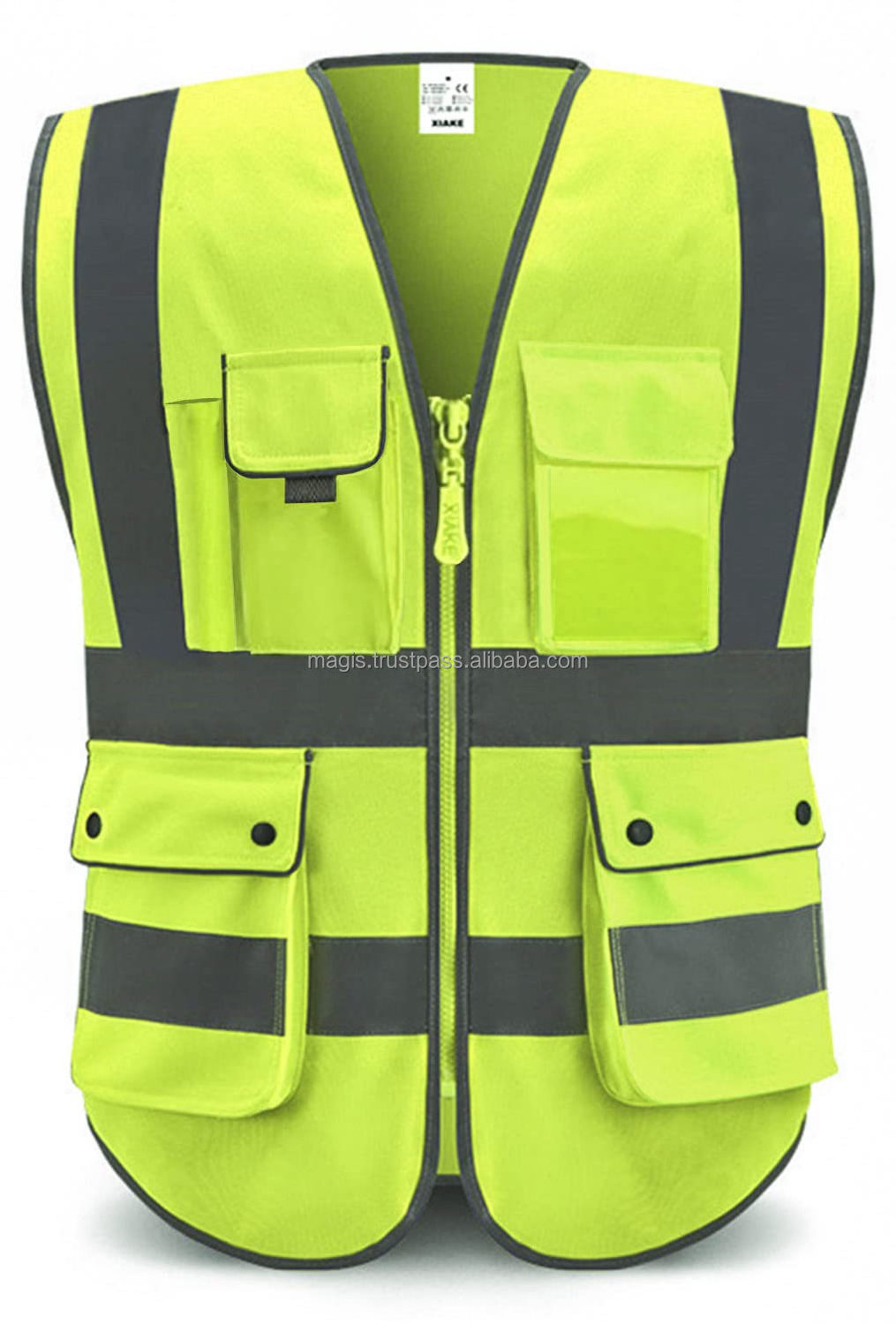 EXECUTIVE HI VIS VIZ VEST HIGH VISIBILITY WORK WAISTCOAT REFLECTIVE SAFETY TOP Custom Printed Logo