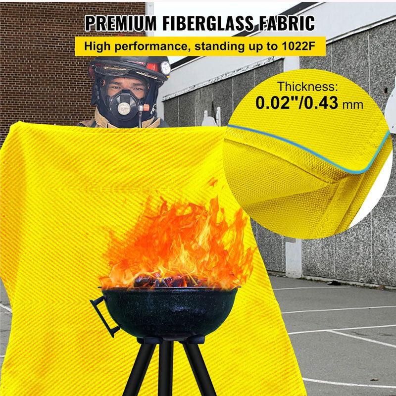 8 x 10 Ft Welding Blanket Gold Fiberglass Blanket Portable Fiberglass Fire Retardant Blanket Welding Mat Welding