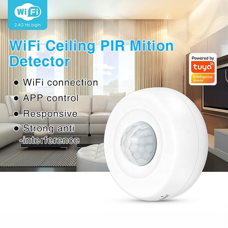 Cian Factory Wholesale Ceiling Mounted 360 Degree Tuya WiFi Smart Infrared PIR Motion Sensor Detector For Human Body Movement