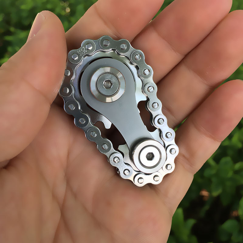 Stainless Steel Gyro Sprockets Flywheel Toy Gear Chain Spinner