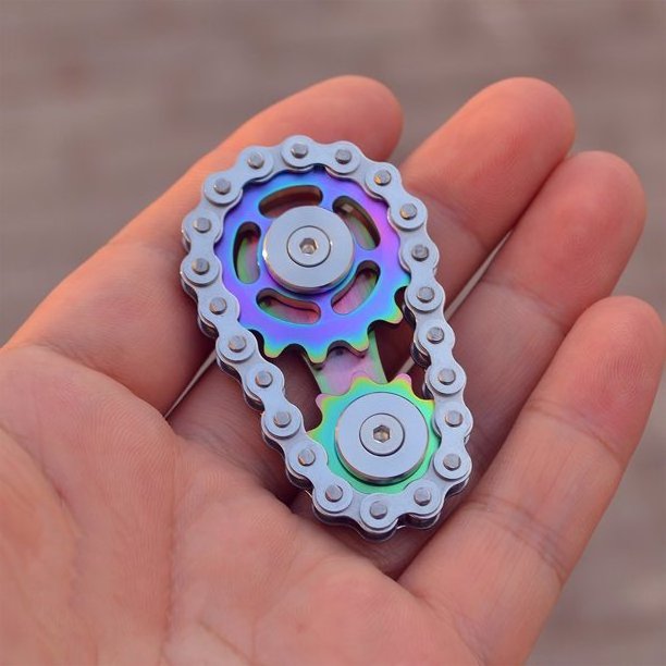 Stainless Steel Gyro Sprockets Flywheel Toy Gear Chain Spinner