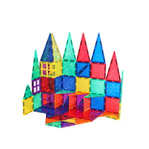 Factory direct supply competitive price OEM 100 pcs magnetic sculpture in blocks learning toy magnetic tiles for kids