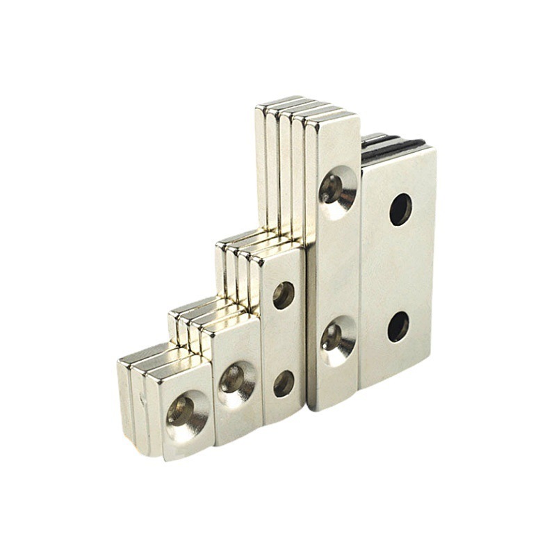 Customized Industrial Strong NdFeb Rectangular Pot Channel N52 Neodymium Block Magnet with Countersunk Hole