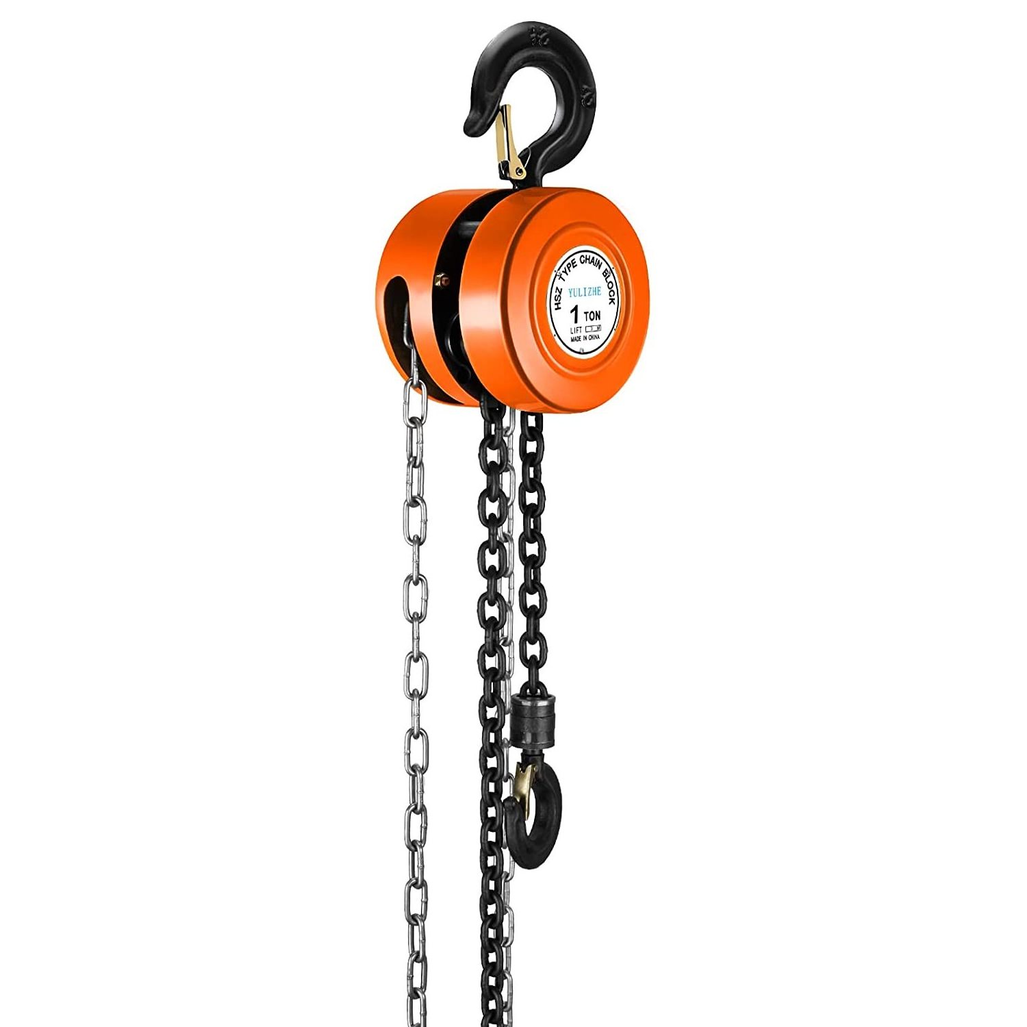 1-20T load optional G80 manganese steel chain with 2 Heavy Duty Hooks Double guide wheel design for Warehouses hand chain hoist