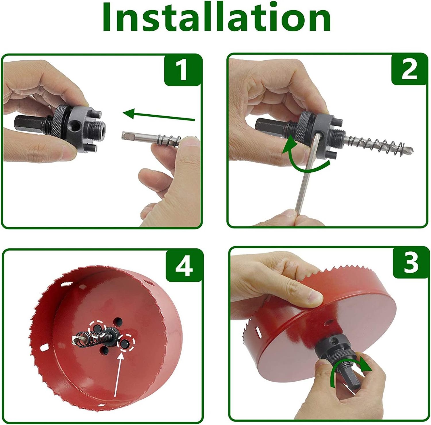 6 Inch Bi-Metal Hole Saw Heavy Duty Arbor, Perfect for Recessed & Can Lights, 38mm Cutting Depth Great Metal Wood Drywall Saw,