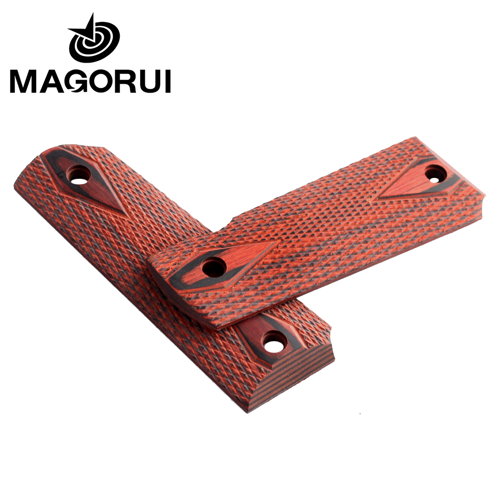 MAGORUI 2Pieces Tactics  High Polished Wood Grips custom Grips CNC Material