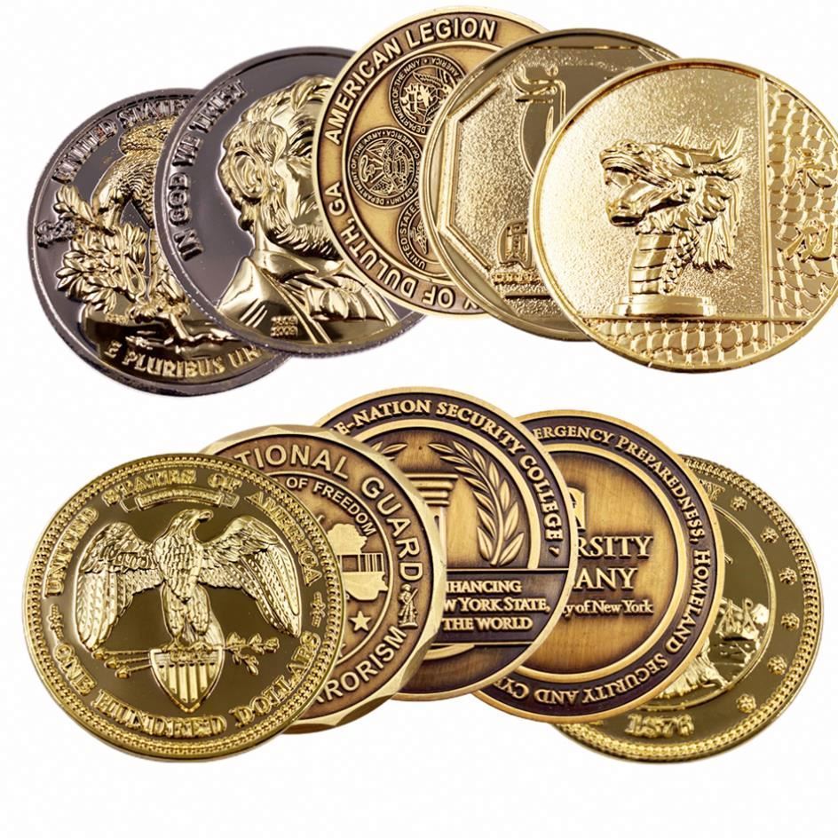 Wholesale challenge coin manufacturer antique gold plating soft enamel Custom High Quality Gold custom challenge coins