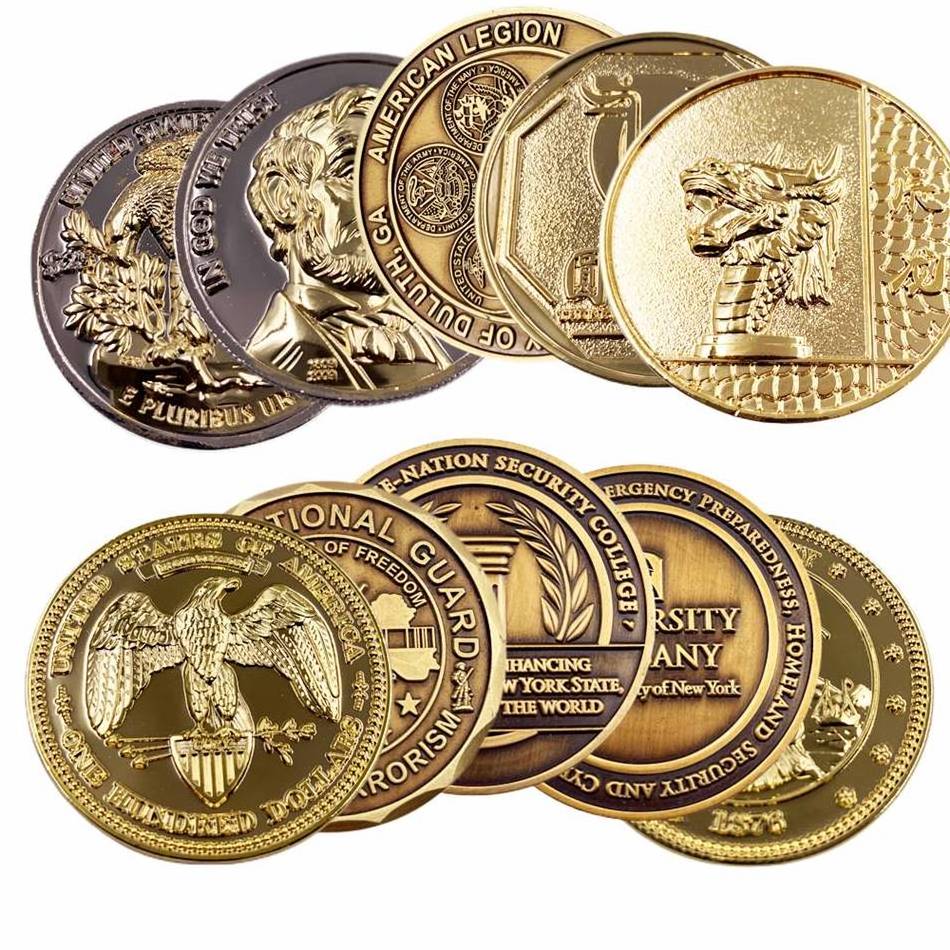 Anime Sports Coins Zodiac Tungsten With Logo Polished Gold Coin