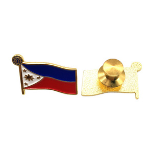 Funny Cute Sandblasting Alloy Car Canada Philippinese Flag Custom Lapel Enamel Badge Pin