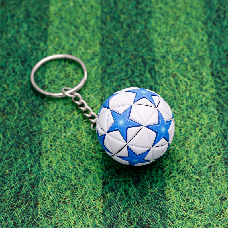 Promotional Ball Keychain High Quality Hot Sale Soccer Baseball Football Volleyball Hard Imitation Leather Keychain With Keyring