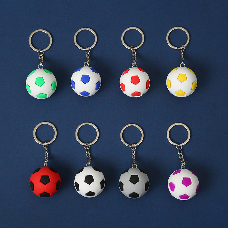 Promotional Ball Keychain High Quality Hot Sale Soccer Baseball Football Volleyball Hard Imitation Leather Keychain With Keyring