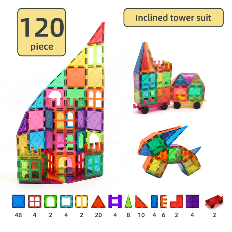 Factory Supply 3D Magnetic Tiles Building Set STEM Toys for Preschool Artistic Plastic Magnetic Building Tiles for Kids