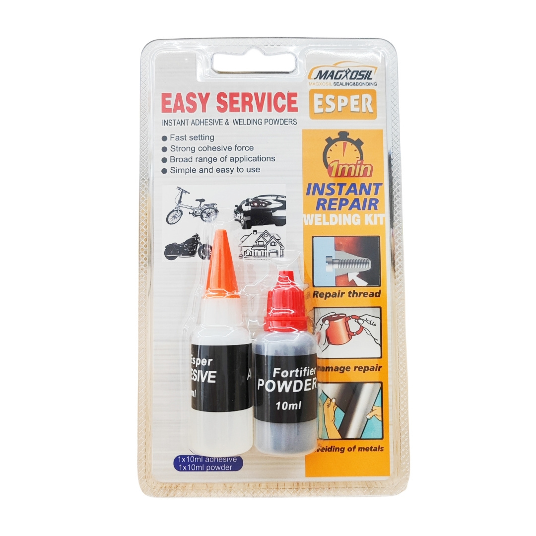 DIY Instant repair set  / fast dry in 1mins Speedy- Fix foundation glue Superglue weld grease