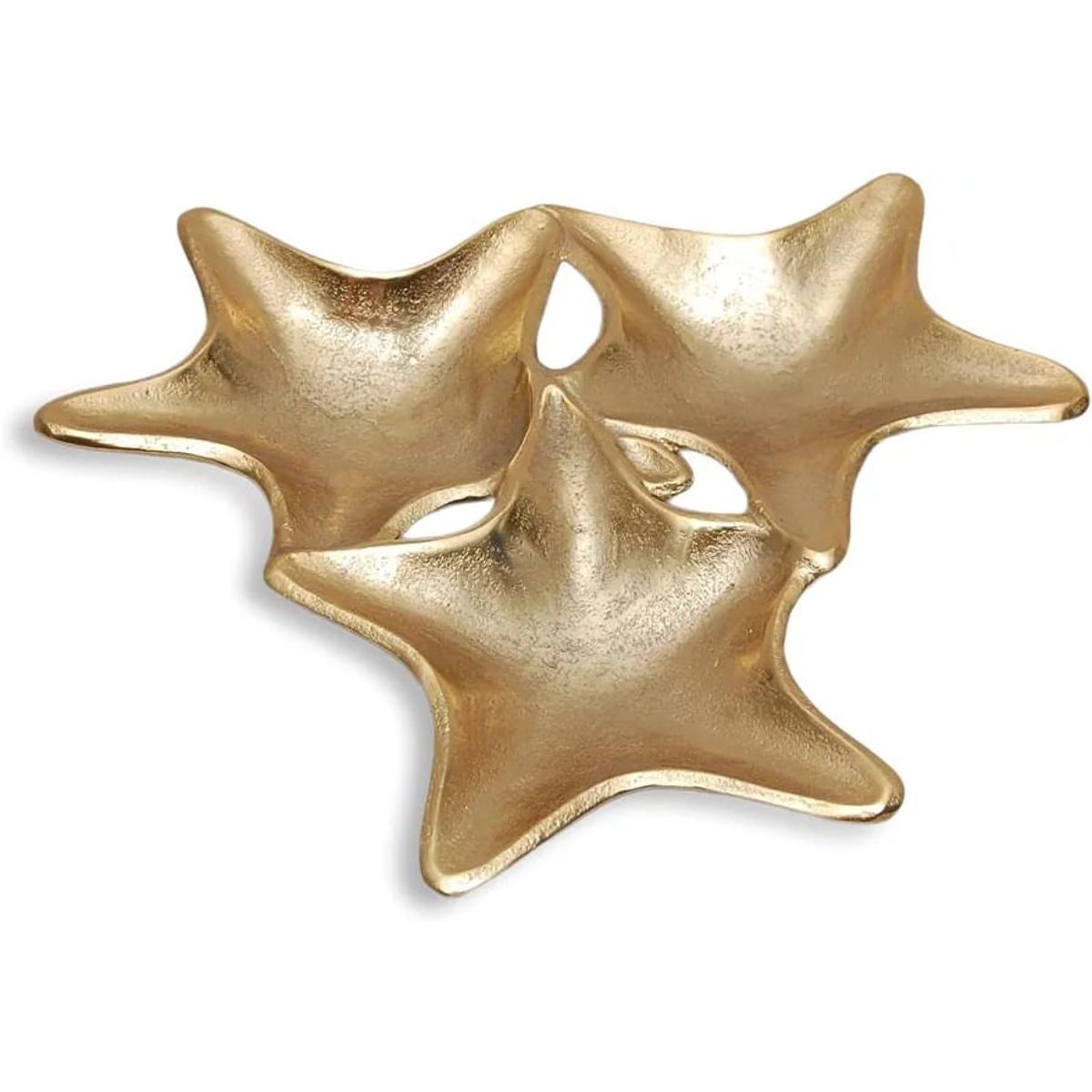 Gold Plated Metal Star Fist Shape Bowl Home and Kitchen Decorative Aluminum Tabletop Serving Fruits Bowl for Centerpiece