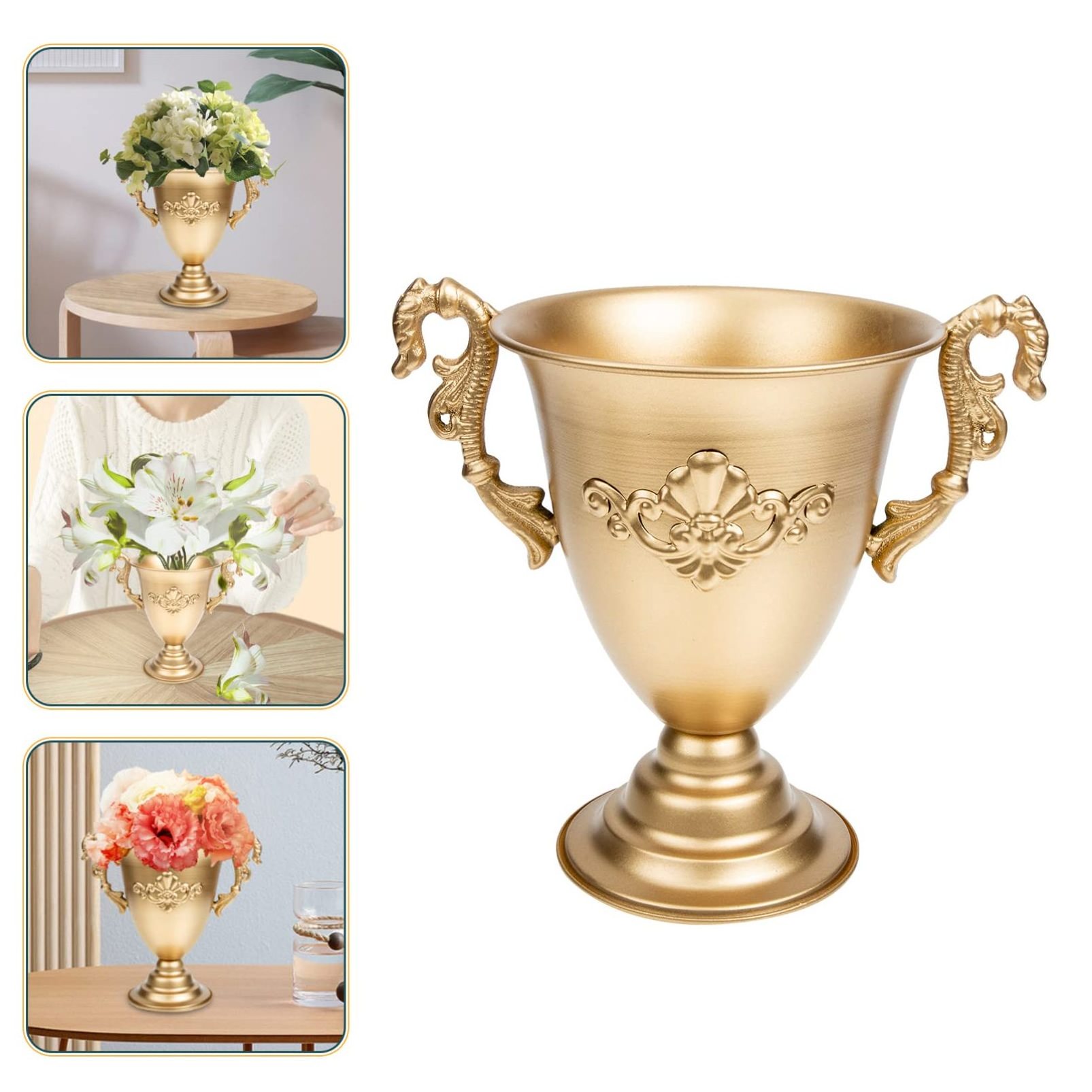 Antique Indoor Outdoor Garden Decorative Metal Flower Planters Home Decoration Pots With Stand