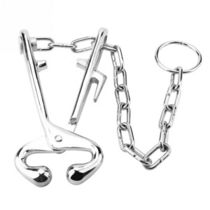 Stainless Steel Cow Nose Ring Pliers Bull Cattle Bovine Clip with Chain Pull only for Animal Veterinary Instruments High Quality