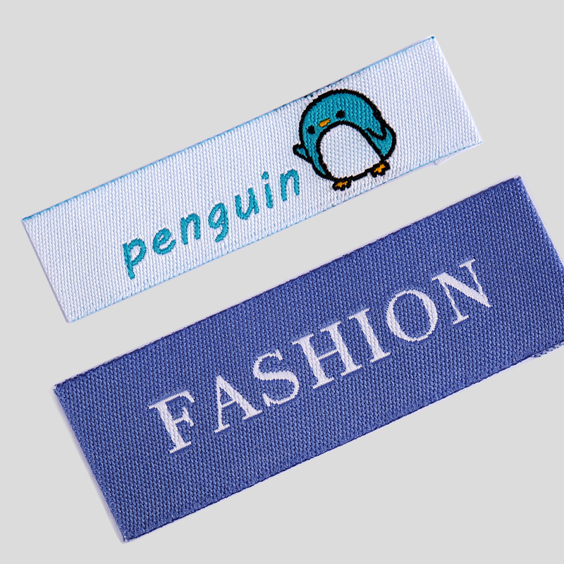 Wholesale high density private label logo custom woven labels for clothing