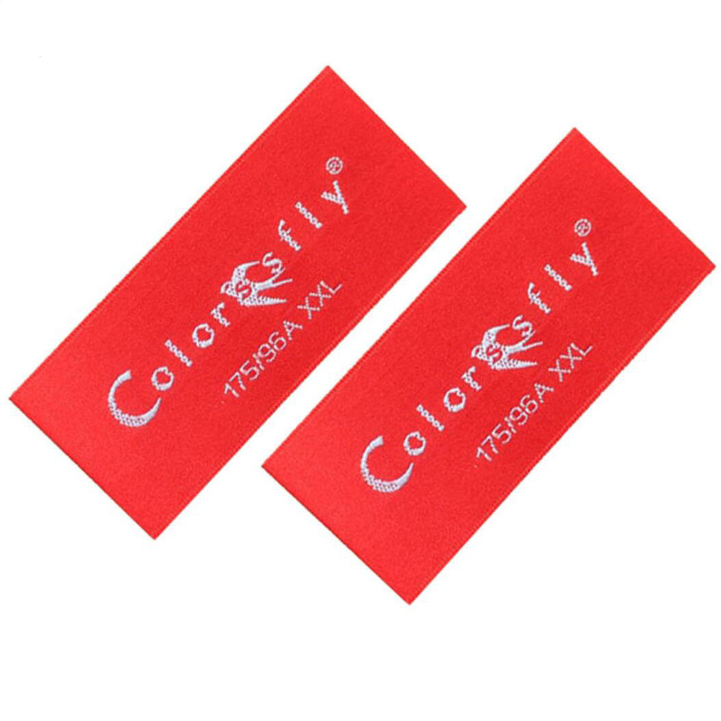 Wholesale high density private label logo custom woven labels for clothing