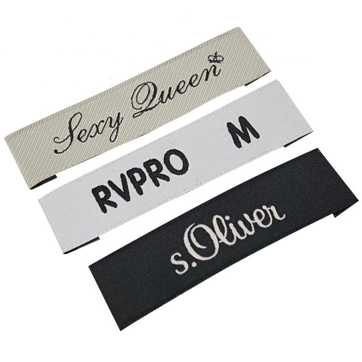 Wholesale high density private label logo custom woven labels for clothing