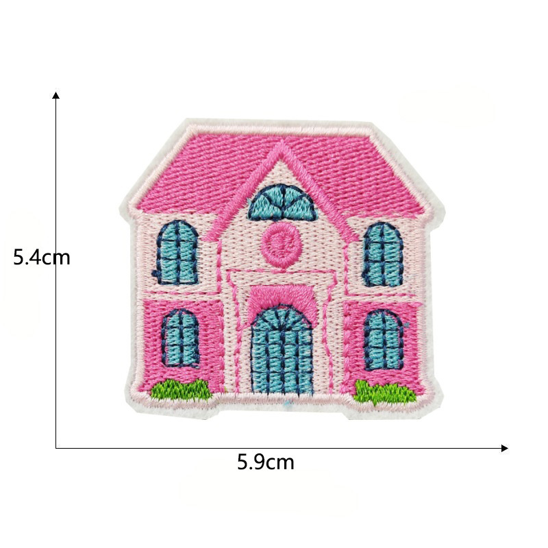 Girls heat press glue backing private design custom fashion embroidered patch badge