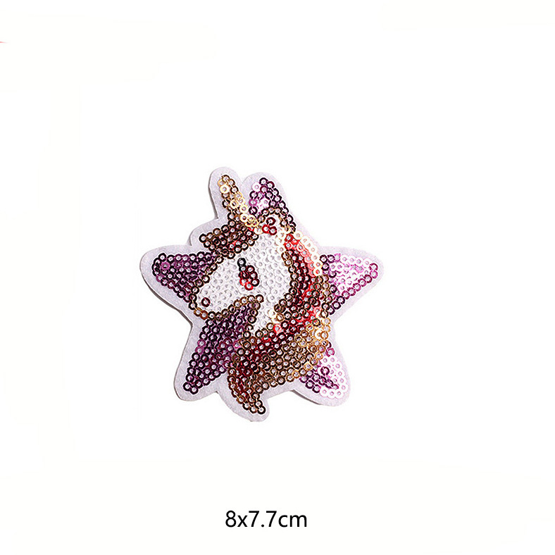 Retail china supplier rainbow mermaid design embroidery sequin patch for clothing