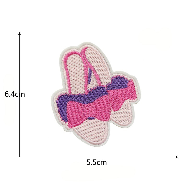 Girls heat press glue backing private design custom fashion embroidered patch badge