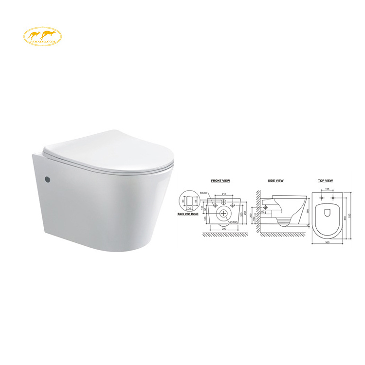 Watermark WELS Australian Round wall mounted toilet floating toilet wc suspendu complet wall hung toilet