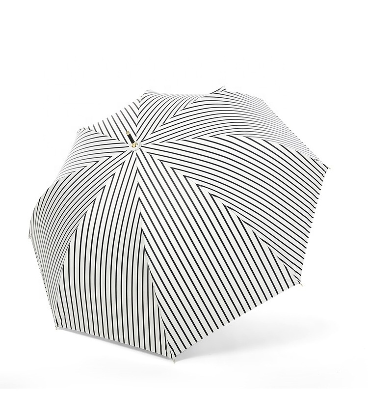 Fashion retro striped plaid polka dot printing automatic umbrellas straight