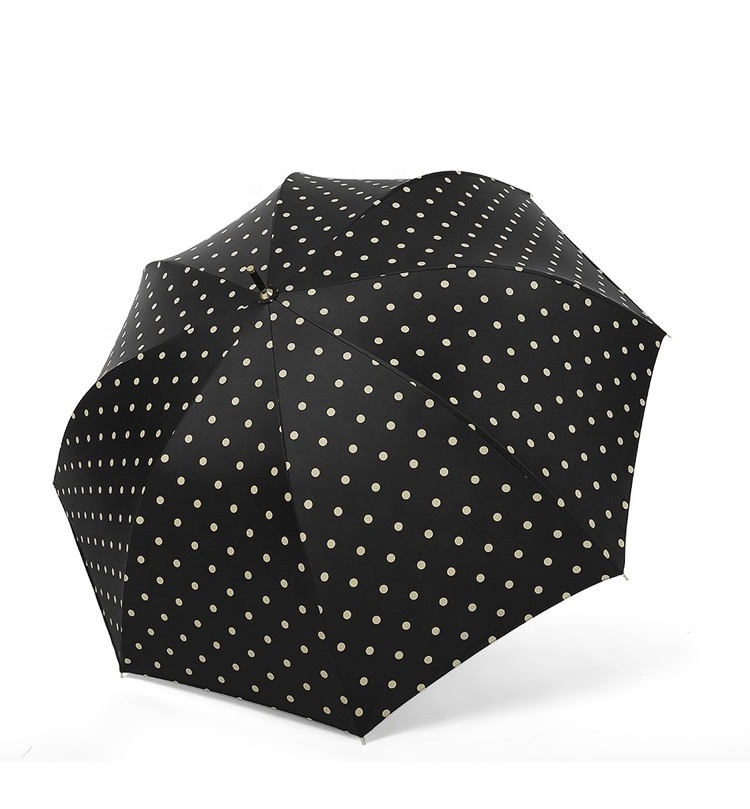 Fashion retro striped plaid polka dot printing automatic umbrellas straight