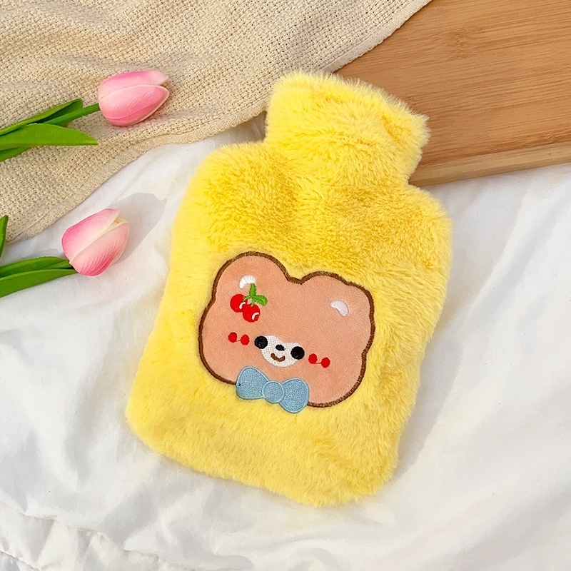 Cartoon cute mini safety plush hot water bottle with cover for kids children baby