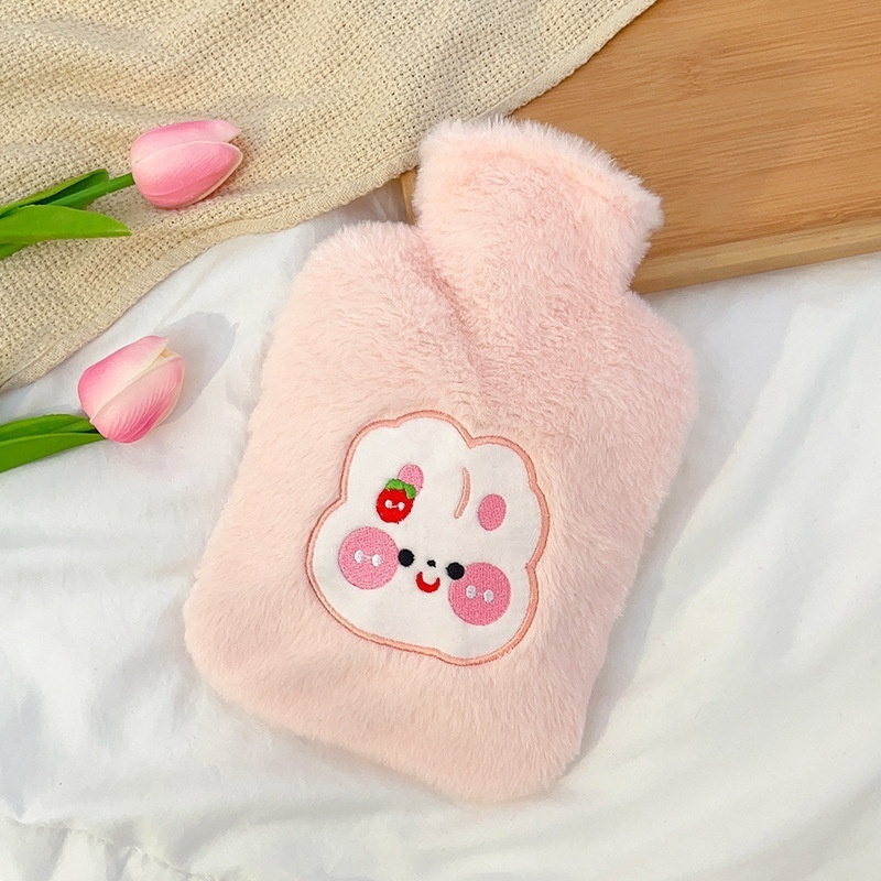 Cartoon cute mini safety plush hot water bottle with cover for kids children baby