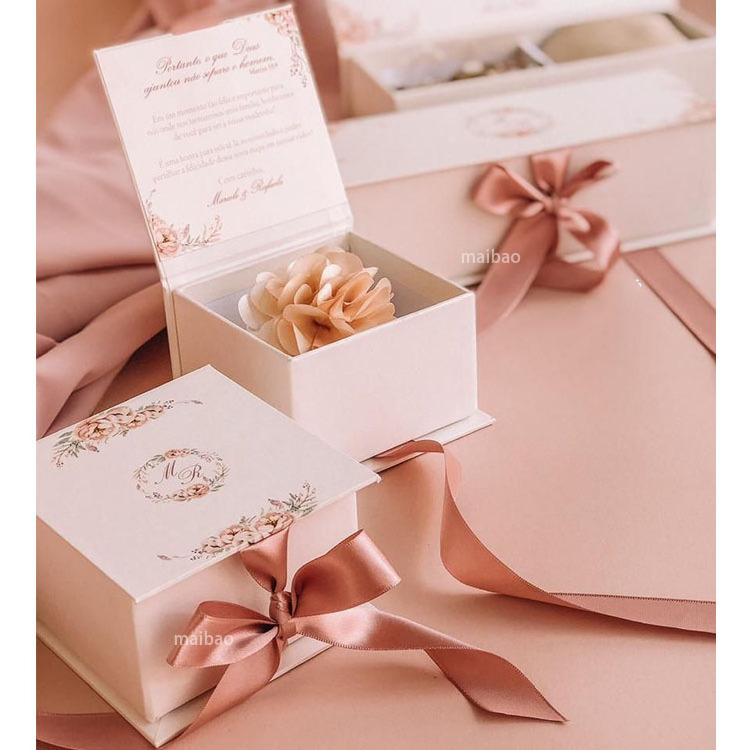 Custom Small Wedding Box For Guests Luxury Wedding Favor Sweet Candy Box Party Souvenir Gift Chocolate Packaging Box With Ribbon