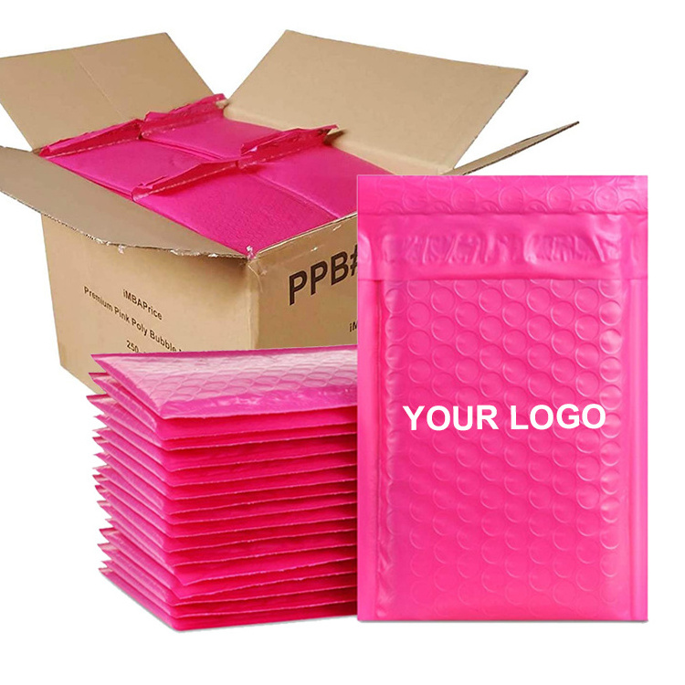 Pink poly mailer bag custom bubble mailer with logo mailing bags shipping packaging bubble mailers padded envelopes waterproof