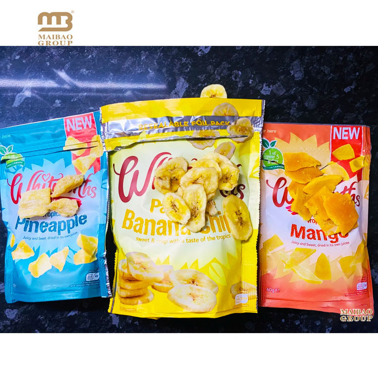 Wholesale Custom Logo Aluminum Foil Plantain Banana Corn Food Pouch Tortilla Packing Plastic Potato Chips Bag