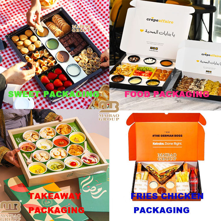 Catering takeaway packaging boxes MDonalds fast food custom takeout restaurant disposable packaging kraft paper food container