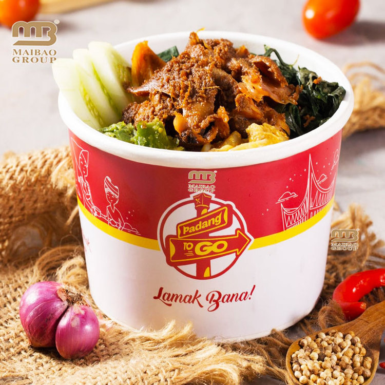 Personalized Food Grade Packaging Custom Printing Round Cardboard Paper Bowl Paper Plate & Bowl With Paper Lid