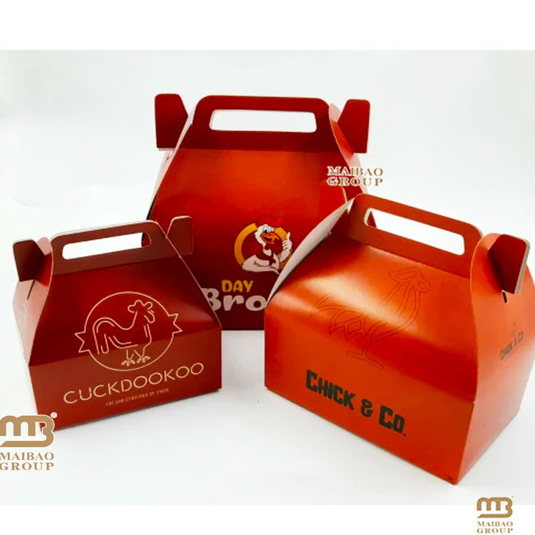 Wholesale Customized Hot Fast Food Packaging Take Out Nuggets Wings French Fried Chicken Packaging Box, Fried Chicken Box