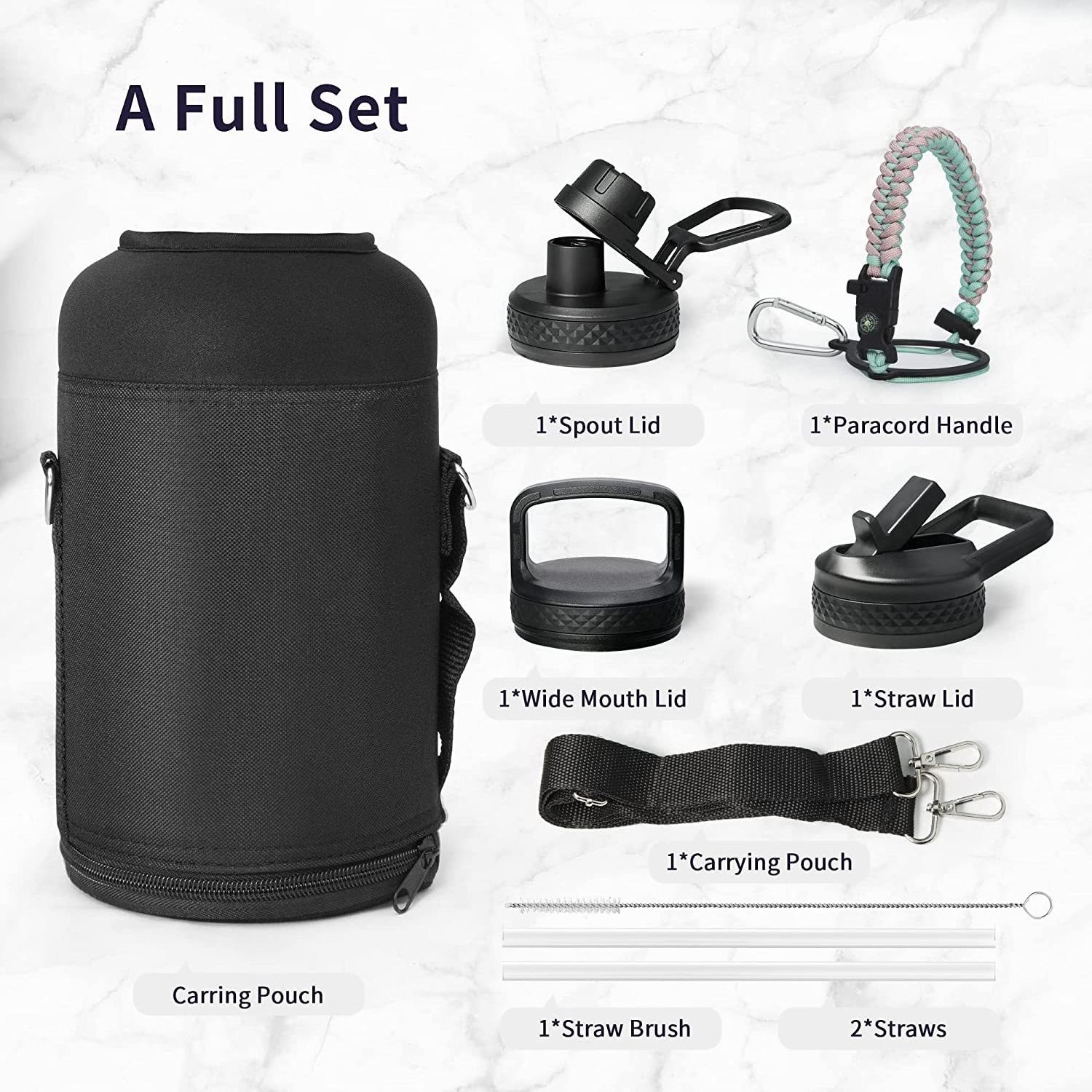 High Quality Outdoor Gym Gallon Water Jug Triple Walled Wide Mouth Vacuum Insulated Sport 128oz Stainless Steel Water Bottle